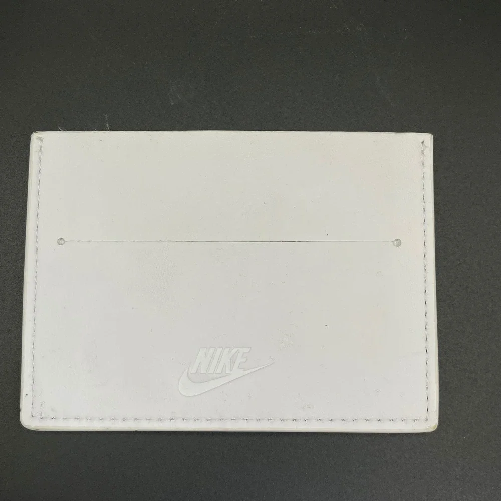 Nike Air Force 1 Card Holder Wallet Men White‎ Leather Swoosh Logo Slim